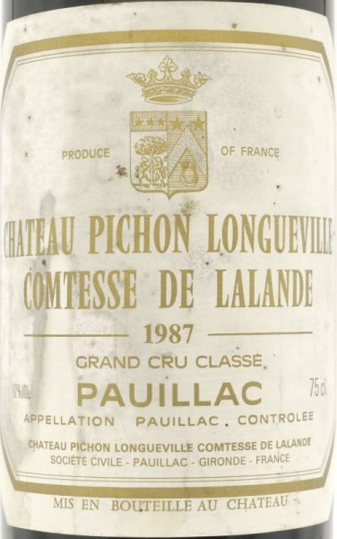 画像2: 1987 シャトー ピション ロングヴィル コンテス ド ラランド / ポイヤック 750ml ［プライベートセラー］ (2)