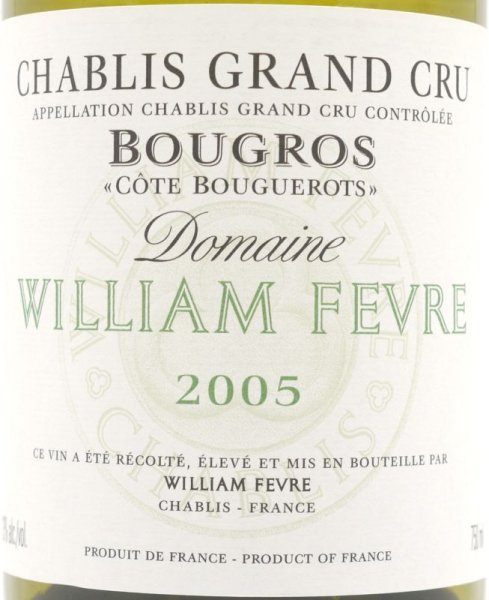 画像2: 2005 シャブリ グランクリュ ブーグロ コート・ブーグロ ウィリアム・フェーヴル 750ml (2)