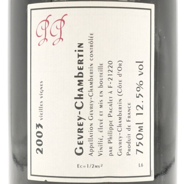 画像5: 2003 ジュヴレ・シャンベルタン フィリップ・パカレ 750ml (5)