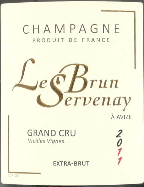 画像2: 2011 ル・ブリュン・セルヴネイ キュヴェ・シャルドネ ヴィエイユ・ヴィーニュ グランクリュ / シャンパーニュ 750ml ［正規品］ (2)