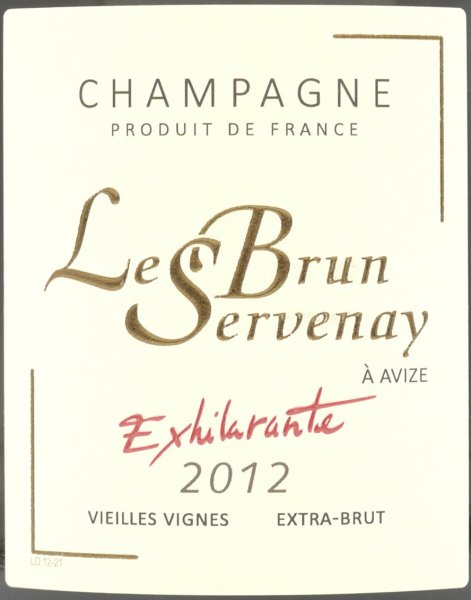画像2: 2012 ル・ブリュン・セルヴネイ キュヴェ・エグズィラロント ヴィエイユ・ヴィーニュ グランクリュ / シャンパーニュ 750ml ［正規品］ (2)