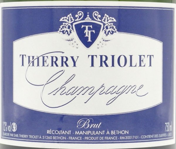 画像2: ティエリー・トリオレ カルト・ノワール・ブリュット / シャンパーニュ N.V. 750ml［正規品］ シャンパン (2)